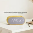 thumbnail image 7 of Gnmfd Digital Wooden Alarm Clock, Round Desk LED Clock with 4 Alarms Sound Control, Adjustable Brightness 50-100%, 12/24 Hour Display, USB Battery Backup Clock for Bedroom Office Table, 7 of 7