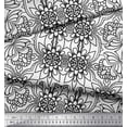 thumbnail image 2 of Soimoi Polyester Crepe Fabric Floral & Moroccan Damask Ethnic Fabric Prints by Yard 42 Inch Wide, 2 of 3