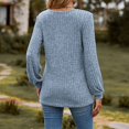 thumbnail image 4 of Besolor Women's Solid Color Knitted Tops Crewneck Button Long Sleeve Shirts Casual Pullover Sweaters Blouse, 4 of 4