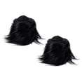 thumbnail image 1 of Unique Bargains Plush Faux Fur Fabric Precut Strips, 59' x 4' Fluffy Faux Fur Ribbon, Black 2Pack, 1 of 7