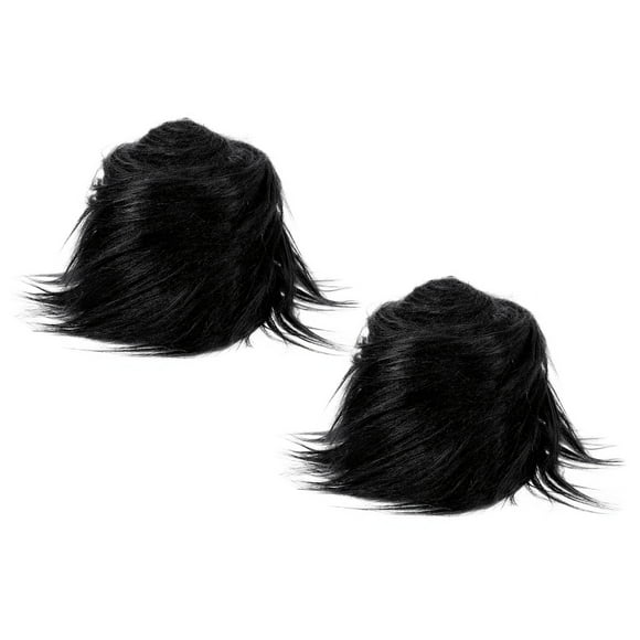 Unique Bargains Plush Faux Fur Fabric Precut Strips, 59' x 4' Fluffy Faux Fur Ribbon, Black 2Pack