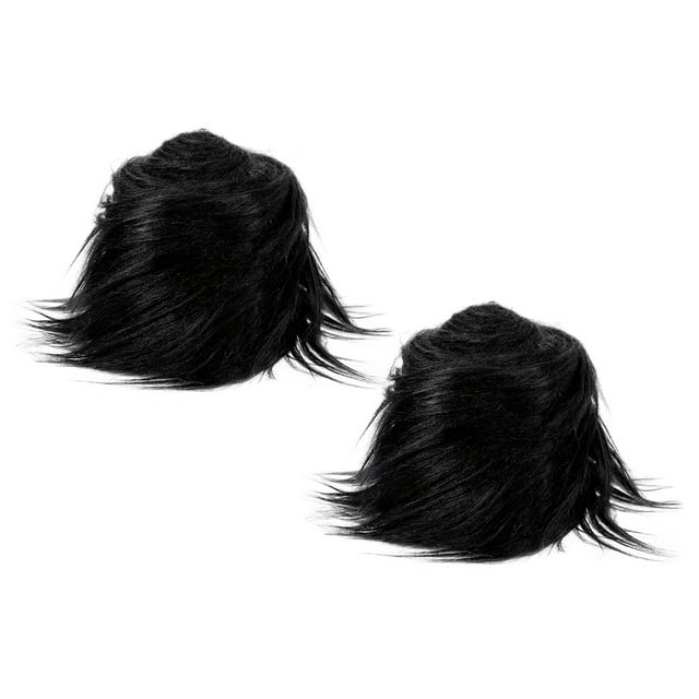 Unique Bargains Plush Faux Fur Fabric Precut Strips, 59' x 4' Fluffy Faux Fur Ribbon, Black 2Pack