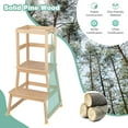 thumbnail image 4 of Gymax Kids Kitchen Step Stool Kids Standing Tower with Safety Rails Nature, 4 of 10