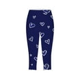 thumbnail image 4 of QATAINLAV Women's Milk Silk Soft Cropped Leggings 2026 Fashion Heart Print Workout Leggings Casual High Waisted Tummy Control Tight Capris Blue L, 4 of 6