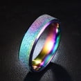 thumbnail image 3 of Frosted Stainless Steel Ring 6mm Unisex Band Gift Box, 3 of 6