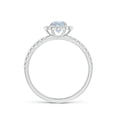 thumbnail image 2 of Angara Natural 0.4 Ct. Aquamarine with Diamond Halo Ring in 14K White Gold for Women (Ring Size: 12), 2 of 9