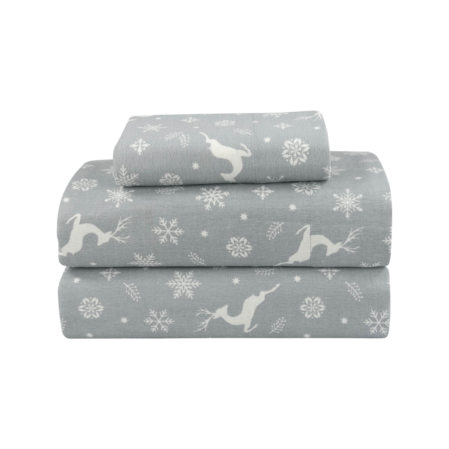 Mainstays Flannel Frosty Deer - Twin Sheet set