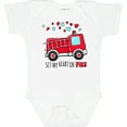 thumbnail image 3 of Inktastic Set My Heart on Fire Valentine Fire Truck with Hearts Boys or Girls Baby Bodysuit, 3 of 5