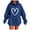 Blue, variant on Hoodies for Women Trendy Oversized Hooded Sweatshirts Casual Long Sleeve Pullover Sweaters Winter Clothes
