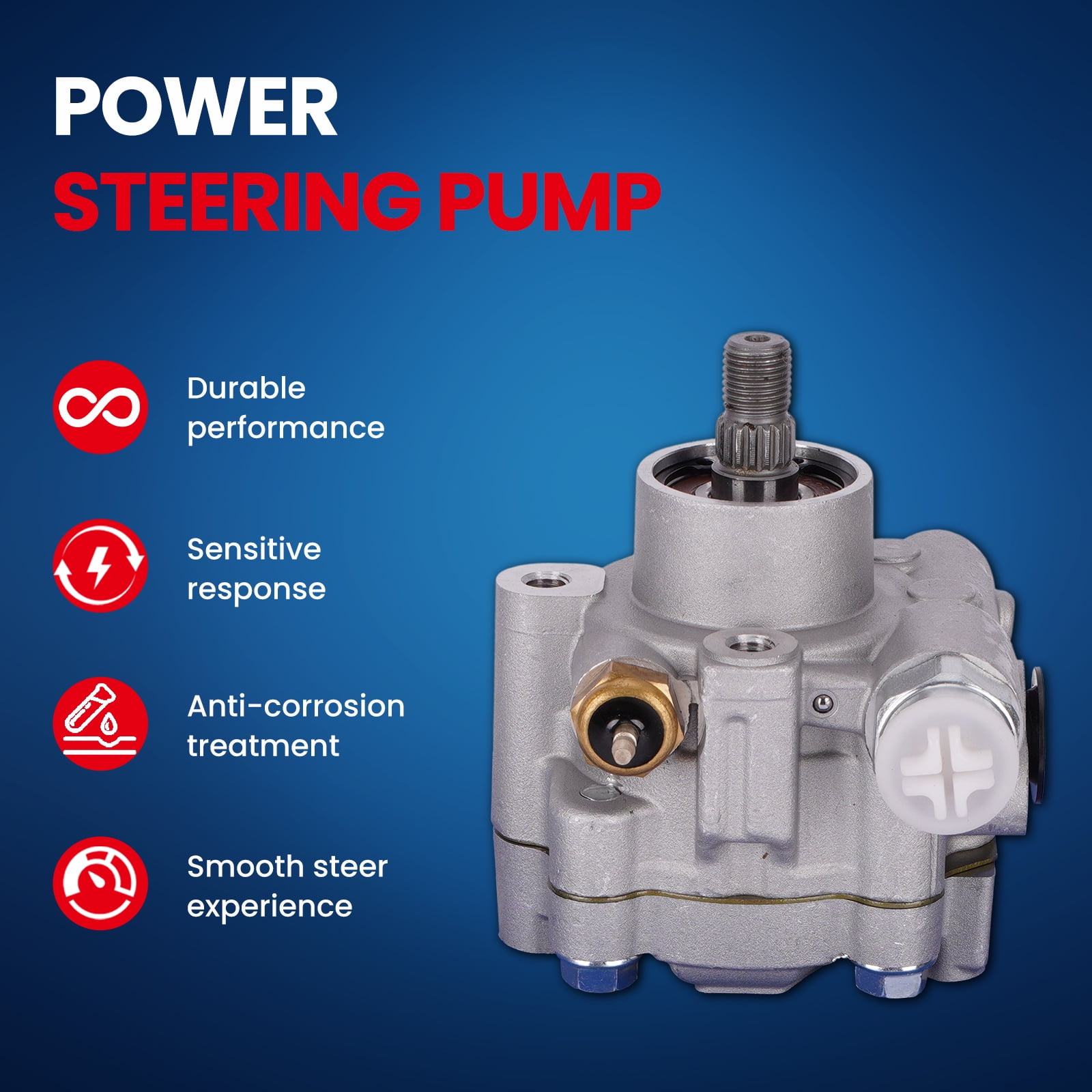 MOCA AUTOPARTS Power Steering Pump Fit for 2001-2004 Ford Escape 3.0L & 2001-2004 Mazda Tribute