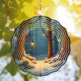 thumbnail image 3 of Metal Hanging Wind Spinners with Concentric Ring Design - Elegant Wind Chimes for Yard and Garden Decor Perfect for Winter Scenes, 3 of 6