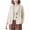 Beige, variant on LYXSSBYX Shackets for Women 2024 Women's Casual 3/4 Sleeve Flip Collar Small Suit Linen Short Cardigan Jacket Top