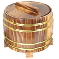 thumbnail image 1 of Conteneur pour Riz Seau à Riz en Bois et Acier Inoxydable pour Amateurs de Sushi 1 Ensemble, 1 of 8