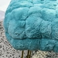 thumbnail image 5 of Home Soft Things Fox Faux Fur Pouf Stool Ottoman - Aqua - 17x17x17", 5 of 7