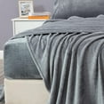 thumbnail image 4 of Chezmoi Collection Extra Soft Fleece Sheet Set Full, 4-Piece Microplush Non-Pilling Velvety Bed Sheet, Deep Pocket - Lightweight All Season Warmth, Full, Medium Gray, 4 of 9