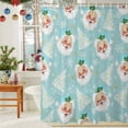 thumbnail image 6 of Christmas Tree Santa Claus Shower Curtain for Bathroom, Winter Snowflake on Water Blue Waterproof Shower Curtains Washable Quick Dry with Hooks Bathtub Curtains 60x72IN, 6 of 9