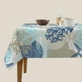 thumbnail image 4 of Coastal Tablecloth 54x54 Inch Square Waterproof Nautical Beach Starfish Coral Seashell Tablecloths Fabric Farmhouse Ocean Table Cloth Decorative for Picnic Party Holiday Home Indoor Outdoor, 4 of 6