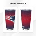 thumbnail image 3 of Taza térmica duradera de acero inoxidable 304 con tapa y pajita con temática del equipo de fútbol Patriots Taza térmica de acero inoxidable de 20 oz Taza para automóvil Adecuada para bebidas frías y, 3 of 8