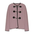 thumbnail image 3 of Enjoytime Women Jacket Solid Color Fashion Long Sleeve Button Neck Tops Outerwear Winter Chamarras Para Mujer, 3 of 4