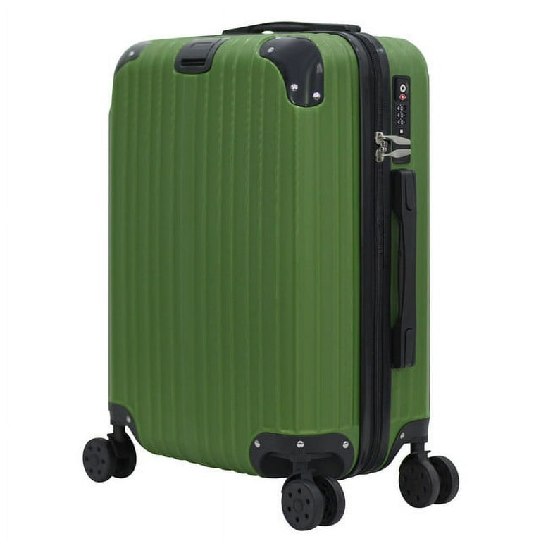 Hikolayae 3-Pc Hardside Spinner Luggage, Stripe Green - TSA Lock