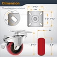 thumbnail image 5 of POWERTEC 2-inch Swivel PU Plate Casters, Red, 4PK, 17212, 5 of 8