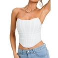thumbnail image 4 of Women's Bustier Tube Tops Strapless Sleeveless Crop Corset Top, 4 of 8