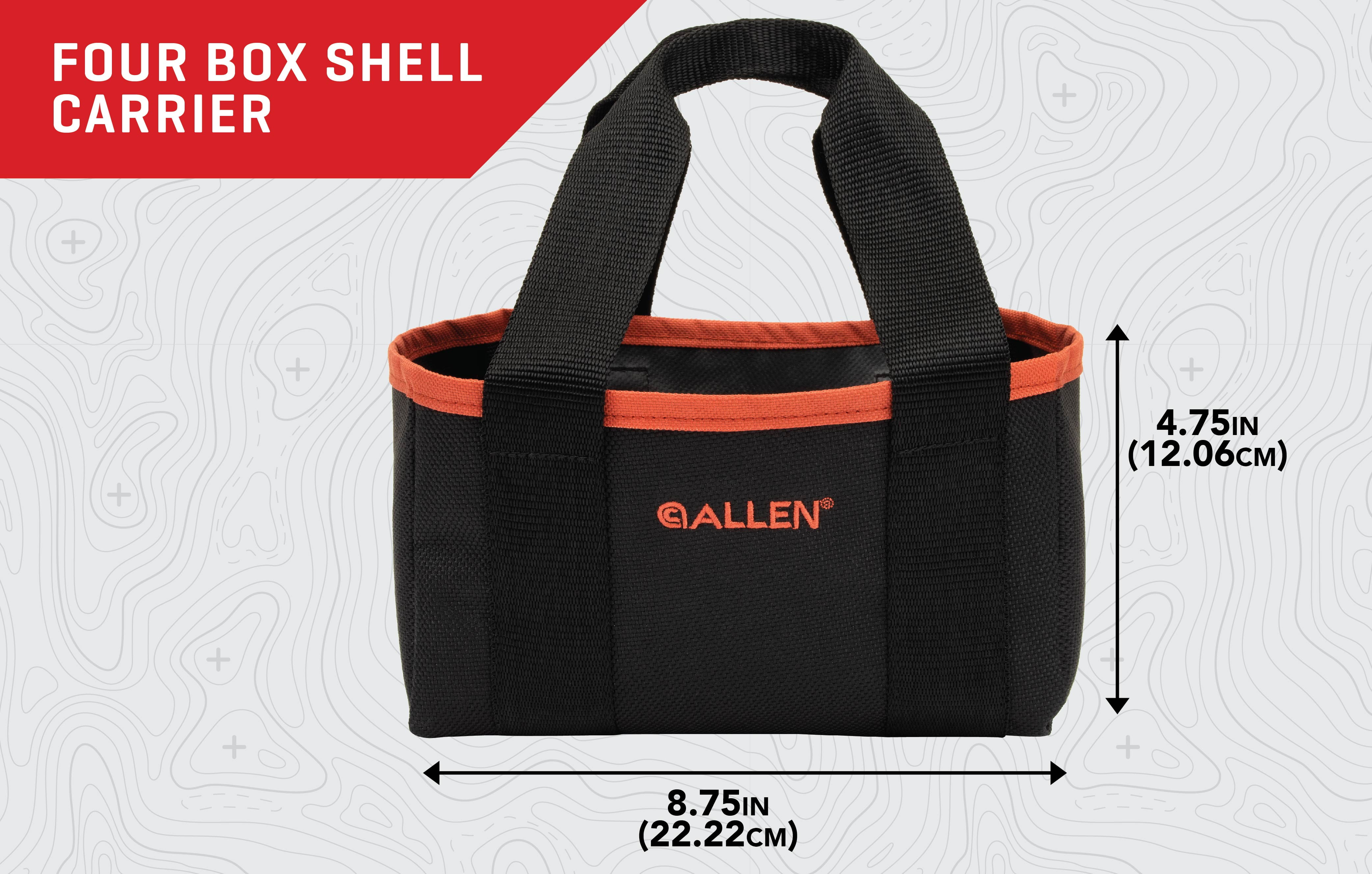 Allen Company Shotgun Shells Ammo Bag, 12 & 20-Gauge, Holds 4 Boxes, Black, Polyester, 1, 2108A