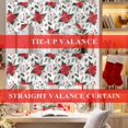 thumbnail image 3 of Tie Up Valance Curtain for Kitchen,Watercolor Farm Red Flowers Rod Pocket Short Curtains Adjustable Tie-Up Shade Valances,Pine Fruit Country Floral Window Treatment for Bathroom Living Room Bedroom, 3 of 8