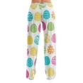 thumbnail image 6 of FrzhBrz Easter Pajama Pants Baggy Wide Leg Pj Bottoms Cute Egg Graphic Stretch Pj Pants Drawstring Easter Long Pajama Pants for Women, 6 of 6