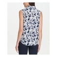 thumbnail image 2 of TOMMY HILFIGER Womens Blue Paisley Sleeveless Collared Top  Size XS, 2 of 3