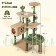 thumbnail image 3 of Gymax 59'' Cactus Cat Tree for Indoor Cats w/ Sisal Scratching Posts & Board Condo, 3 of 10