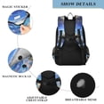 thumbnail image 4 of FORMRS Unisex School Backpack 17" Student Travel Bag with Laptop Compartment, Beautiful Floral Moon, 4 of 7