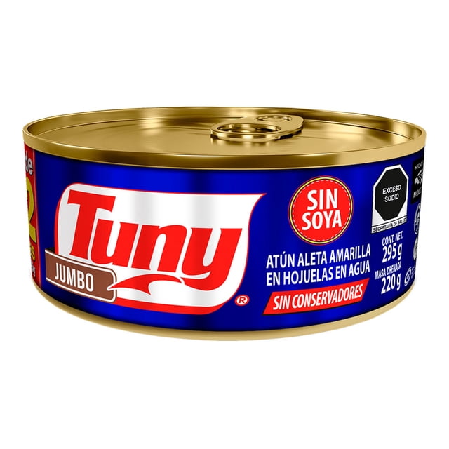 Atún Tuny light aleta amarilla en agua jumbo 295 g