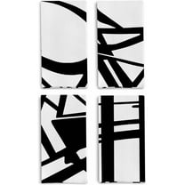 Abstract Black and White Kitchen Dish Towels Set of 4 - Mid Century Modern Black and White Decorative Hand Towels for Bathroom Kitchen, Modern Home Decor, 18x26 Inches