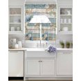 thumbnail image 3 of Teal Brown Beach Coastal Swag Curtains for Living Room/Bedroom Windows, Summer Nautical Coral Shell Botanical Vintage Kitchen Curtains and Valances Set 36 Inch Length, Swags Valance Curtain Panels, 3 of 5