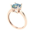 thumbnail image 2 of 1.5 ct Asscher Cut Blue Moissanite Solitaire 14K Rose Gold Womens Engagement Ring, 2 of 5