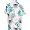 thumbnail image 2 of LA LEELA Men's Hawaiian Shirts Short Sleeve Button Down Shirt Mens Casual Shirts Holiday Tropical Beach Summer Shirts for Men Funny L Floral Seamless, White, 2 of 7