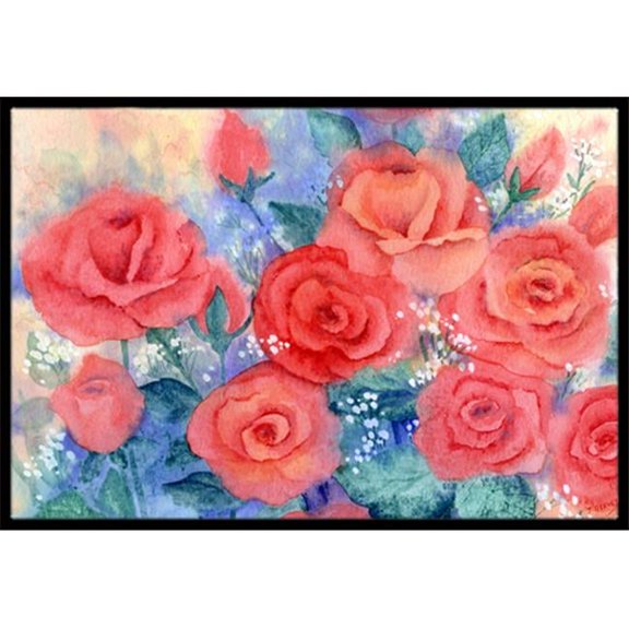 Roses Indoor or Outdoor Mat, 18 x 27