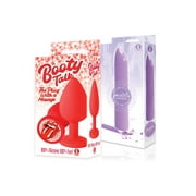 Sexy Gift Set of Booty Talk, Silicone Butt Plug, Red, The Tongue and Icon Brands Pastel Vibes, Lavender