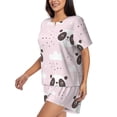 thumbnail image 2 of Bingfone Cute Panda Print Pajamas Sets for Women Soft Short-Sleeved Pjs with Lounge Shorts Two Piece Sleepwear, 2 of 8