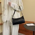 thumbnail image 3 of Mujer PU cuero Lattice Crescent bolso hilo axila bolsa (negro) Likrtyny Para estrenar, 3 of 9