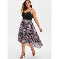 thumbnail image 3 of Ojal floral cráneo alto-bajo de Halloween más el vestido Tamaño Rosegal Vestidos casuales de talla grande, 3 of 5