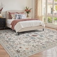 thumbnail image 2 of Alfombra Area Rugxara Floral Boho Vintage de 5 x 7 pies, gris, lavable, 2 of 9