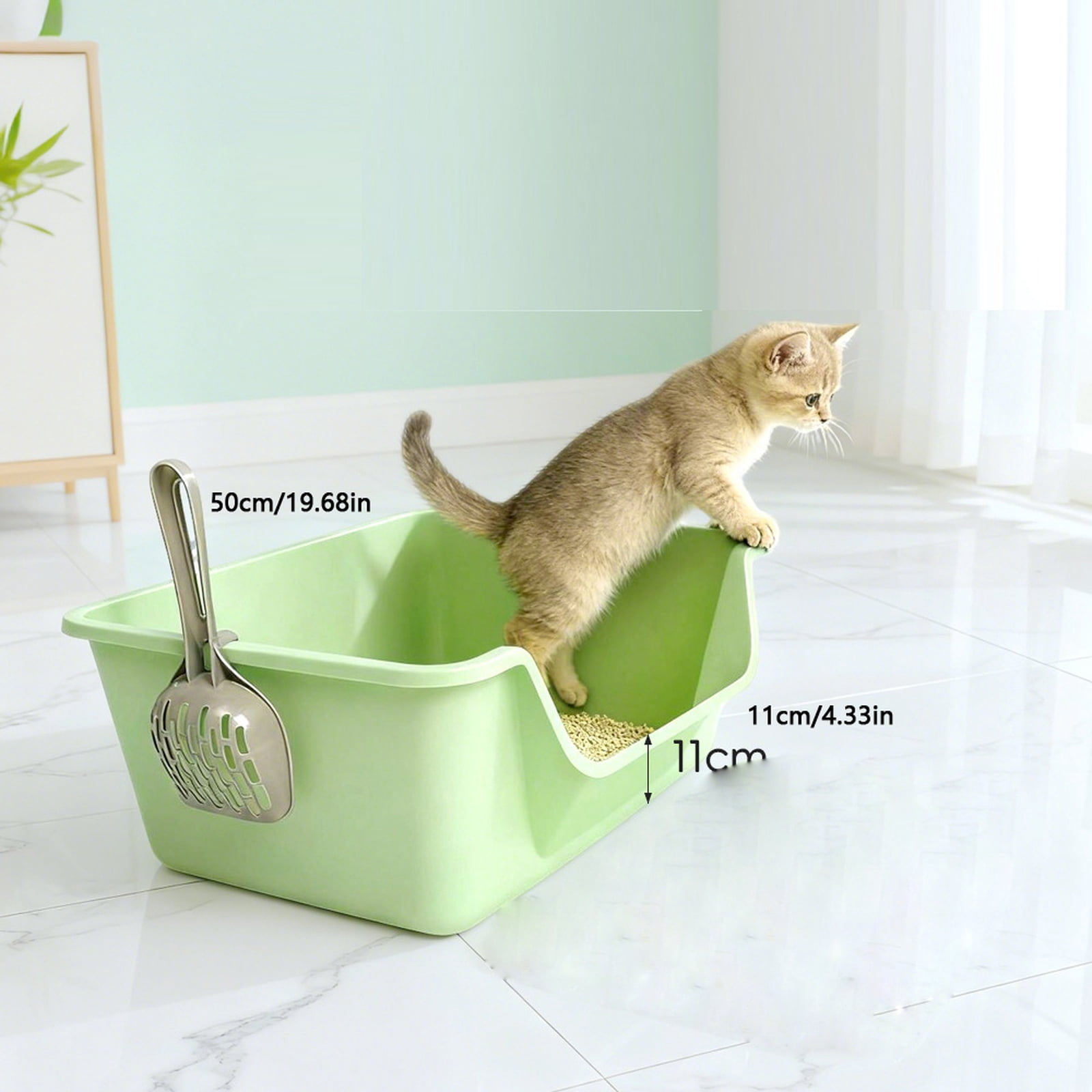 Jumbo Cat Litter Box Semi Enclosed Toilet for Large Cats High Sided Pan with Anti Splash Design and Extra Large Capacity for Easy Maintenance 20x4x4 Inch