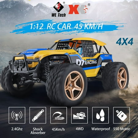 Wltoys XK 12402-A D7 1/12 RC Car 550 Motor 4WD 45Km/H Desert Car Rock Racing Crawler Truck Off Road RC Car 2.4GHz All Terrain Vehicles Truggy Climbing Car for Adults and Kids