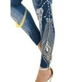 thumbnail image 3 of DYMADE Women Imitation Denim Elastic Waist Printed Leggings, 3 of 4
