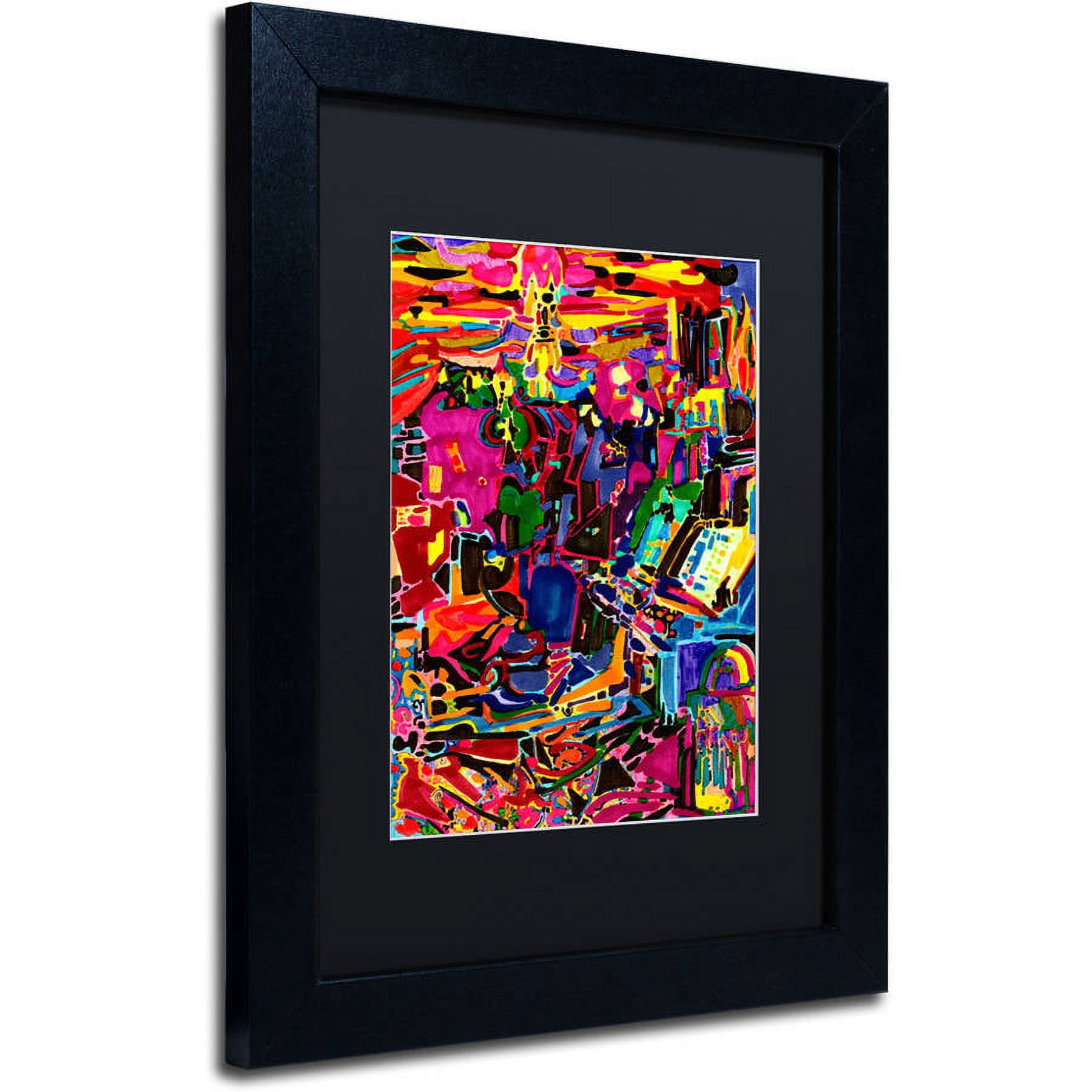 Trademark Fine Art "Fire In The Arcade" Canvas Art by Josh Byer, Black Matte, Black Frame