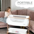 thumbnail image 7 of KoolerThings Baby Bassinet, Bedside Sleeper for Baby, Easy Folding Portable Crib with Storage Basket for Newborn, Bedside Bassinet, Comfy Mattress/Travel Bag Included (White and Gold) C21, 7 of 7