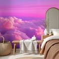 thumbnail image 6 of Enchanted Forest Wallpaper Purple Pink Dreamy Sky Soft Clouds Sunset Peel and Stick Wall Murals 69"H x 96"W Removable PVC Wall Paper Self-Adhesive Wall Paintings for Bedroom Living Room, 6 of 7