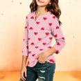 thumbnail image 5 of Abcomgle Girls Long Sleeve Shirts 7-8 Henley Button Winter Tee for Girls Trendy Basic Girls Tops Cotton Love Heart Girls Tunic Tops, 5 of 5